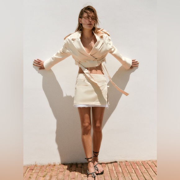 Zyra Crop Jacket And Skirt